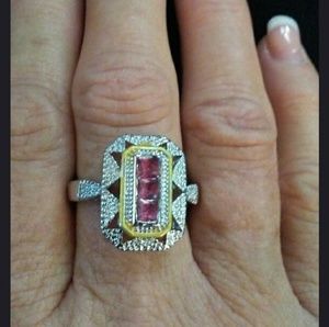 Women's ruby ring 925 Silver size 8.5